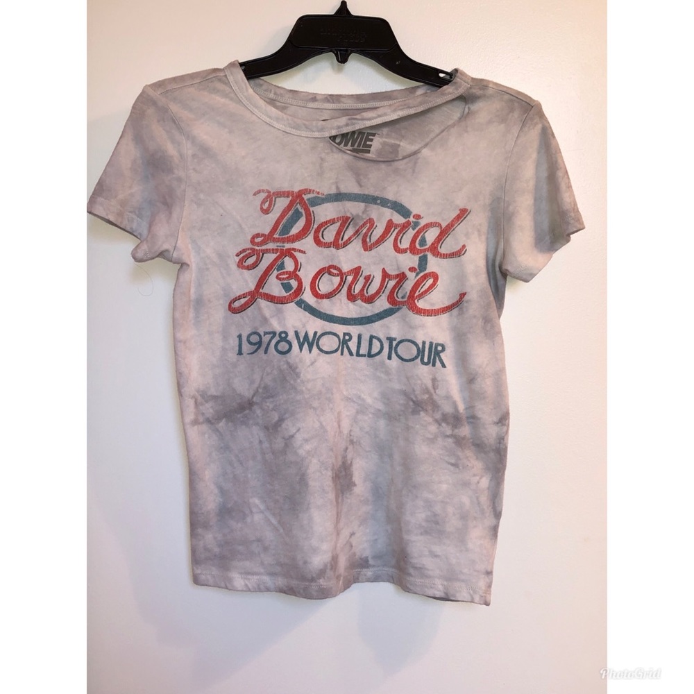 Gray light wash David Bowie t-shirt